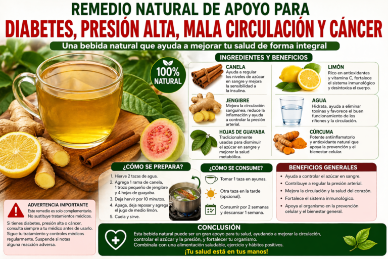 🌿 Bebida Natural para Apoyar la Circulación, el Azúcar y la Presión de Forma Equilibrada