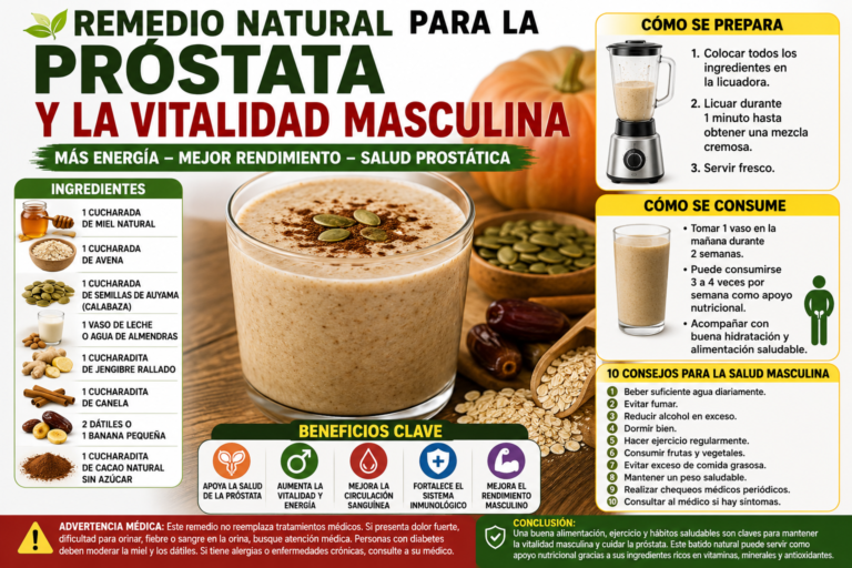 Batido Natural para Apoyar la Salud de la Próstata y el Bienestar Masculino